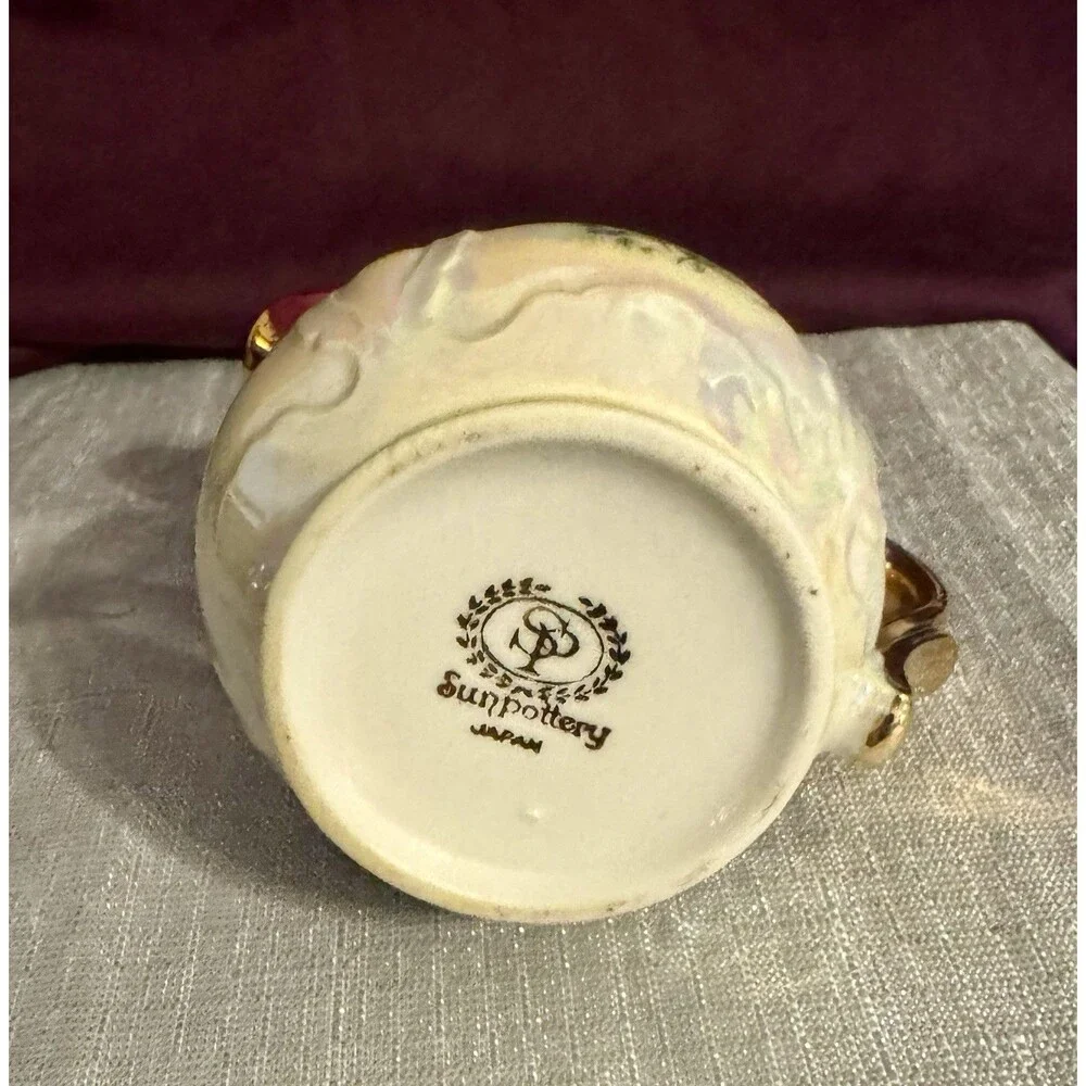 Vintage Sun Pottery China - Small Creamer Only~Hand Painted Floral - Japan